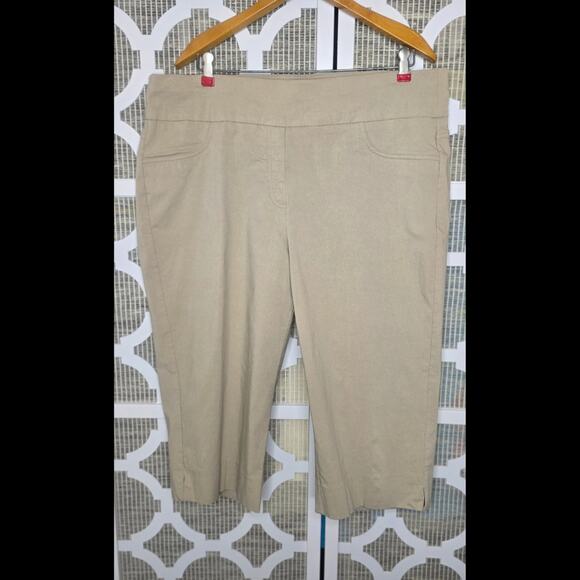 Ruby Rd. Khaki/Tan Stretch Pull On Capris Size 20W - Picture 5 of 9